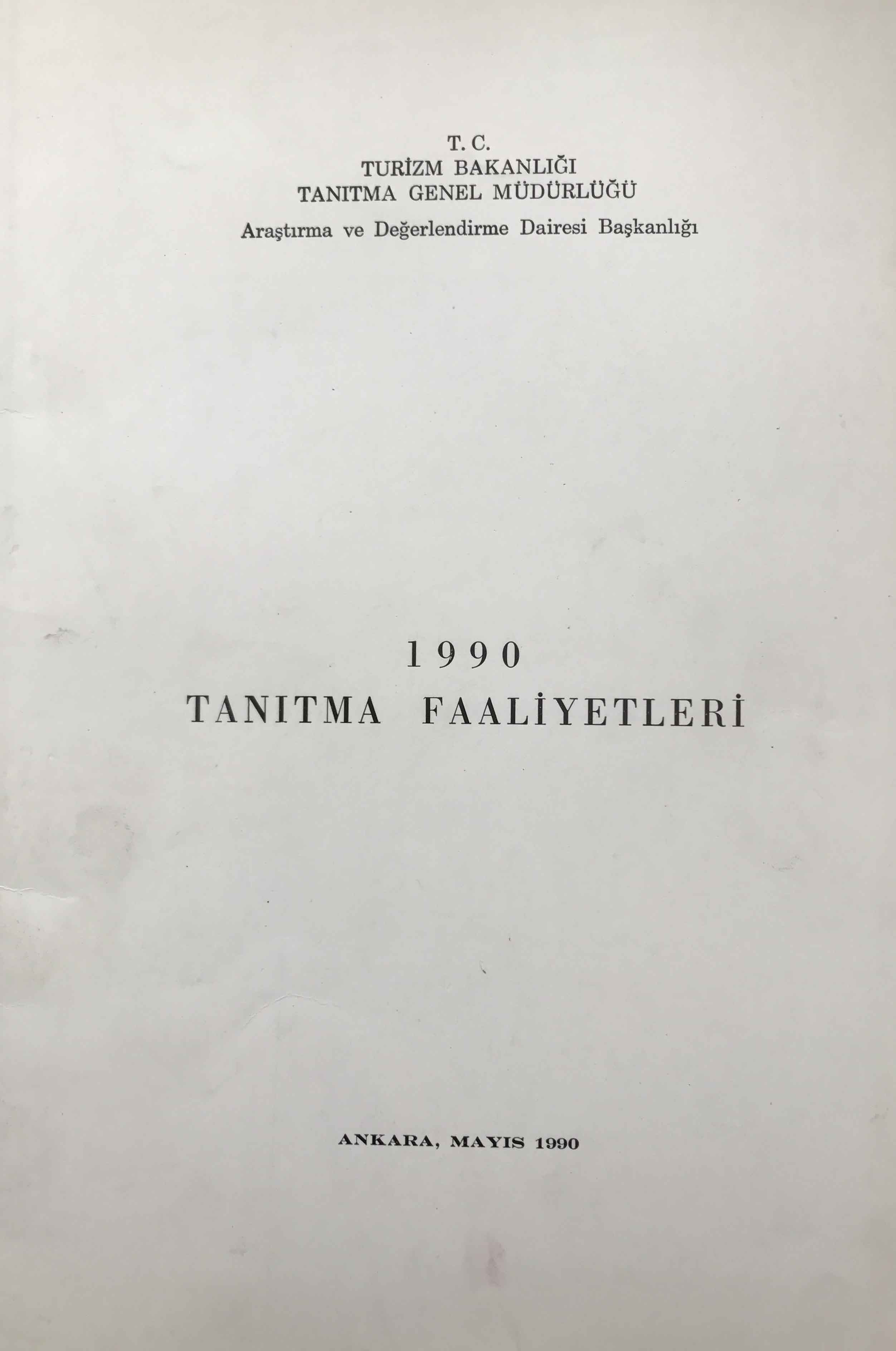 1990 Tanıtma Faaliyetleri Kitap Kapağı