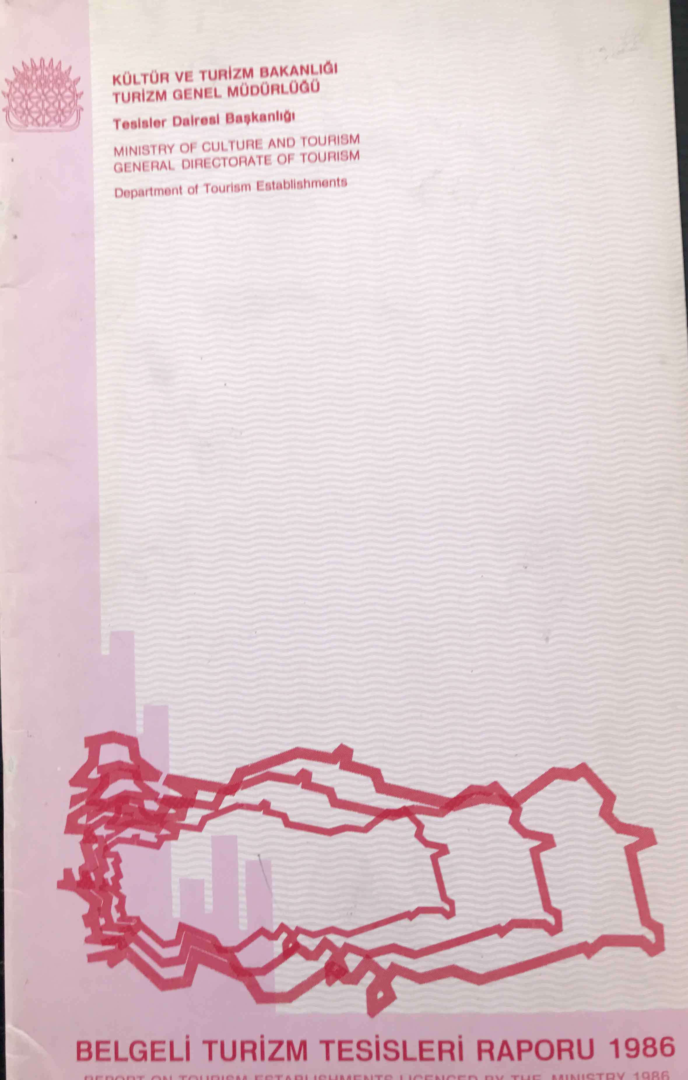 Belgeli Turizm Tesisleri Raporu 1986 Kitap Kapağı